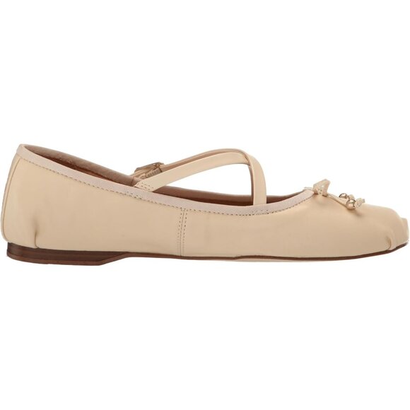 Circus NY by Sam Edelman Women's Vanilla Bean Leather Cross Strap Ballet Flat - Picture 6 of 7